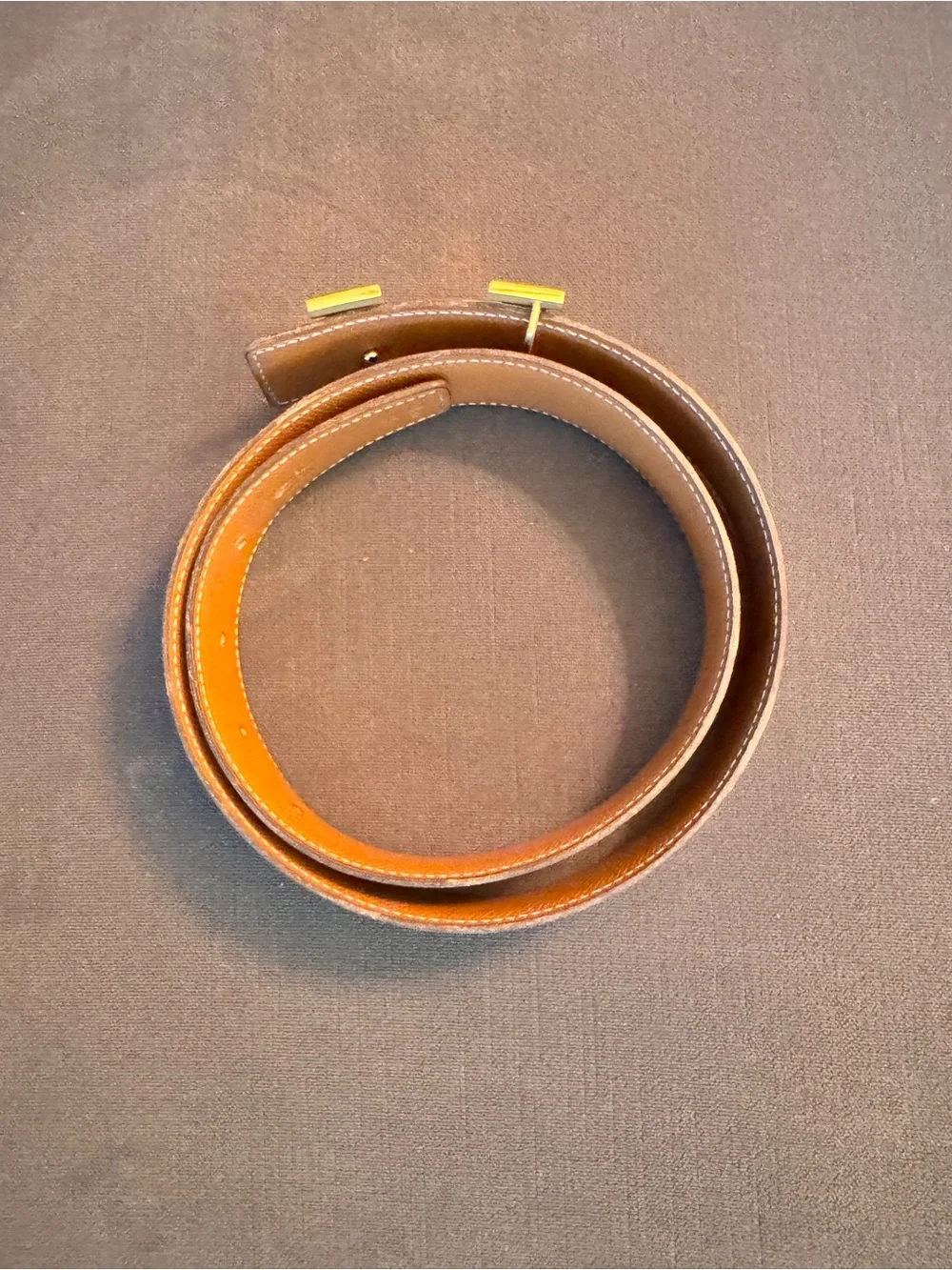 Hermès Reversible H Belt Size 72 Gold Buckle Box Calf Leather 2011
